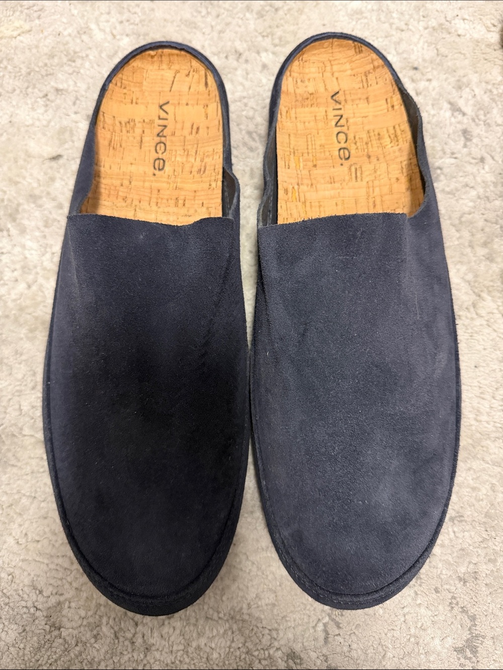Vince Navy Suede Slip-On Loafers
